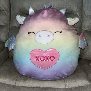 🐲Squishmallows Duranza the Dragon XOXO 16” Valentine’s Day Beautiful Colors NWT